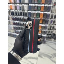 Bilişim Akademi iPhone 13 Pro Max Mavi Kırmızı Performance  Power Kit Tasarım Deri Magsafe Telefon Kılıfı -Blue