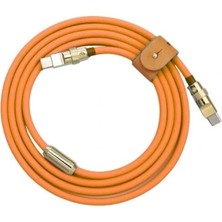 Voltaj 100W Turuncu Type-C Silikon Hızlı Şarj Kablosu - 1 Metre