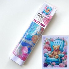 NT Boncuklu Taşlı Pano Çocuklar Için Mozaik Elmas Goblen Diamond Tablo 30X 40 cm Ayı Figürü