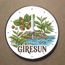 Bsb Giresun Temalı Magnet Saat Buzdolabı Süsü Duvar Saati 10,5cm MS1024