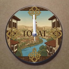 Bsb Tokat Temalı Magnet Saat Buzdolabı Süsü Duvar Saati 10,5cm MS1067