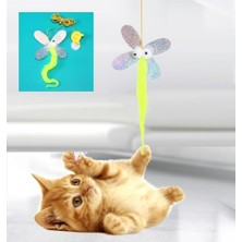Homevia Kelebek Model Elastik Kendinden Yapışkanlı Kedi Oyun Oltası