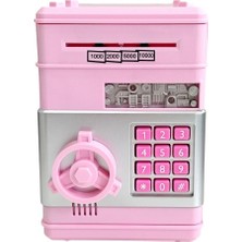 Homevia Şifreli Otomatik Kağıt Para Alan Atm Pembe Kumbara