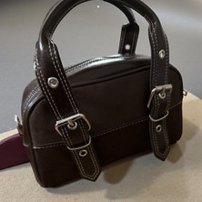 Gözde Mağazacılık Çift Kemer Tokalı Kadın El Omuz Çanta