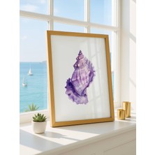 Fuart.Co Eflatun Kabuk Dijital Baskı Poster (Çerçevesiz)Sea World Poster Serisi Sefu