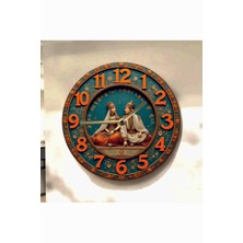 AA Shop Renkli Baskı Desenli Sayılı Hediyelik Ahşap Sessiz Tablo Duvar Saati 657
