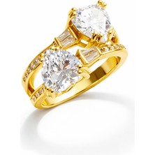 Venüs Design Çelik 2 Kalpli Yüzük (Ayarlanabilirdir)