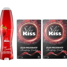 Silky Kiss Her An Paketi 2- Çilek Kayganlaştırıcı Jel ve 2 Kutu Çilek Prezervatif