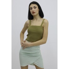 End Black Store Askılı Triko Kadın Büstiyer Haki P-019917