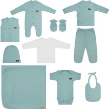 Maxhilda Bebe Erkek - Kız Bebek 10 Parça Hastane Çıkışı Zıbın Seti Natural Pastel Renk (Hediye Paketi Yapılır)