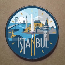Bsb Istanbul Temalı Magnet Saat Buzdolabı Süsü Duvar Saati 10,5cm MS1031