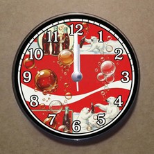 Bsb Cola Temalı Magnet Saat Buzdolabı Süsü Duvar Saati 10,5cm MS9007