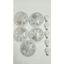 İNWATT Genel Glop Tavan Armatür 5 Adet + 5 Ampul Dekoratif Porselen Duylu 1.kalite Ekonomik Banyo-Wc-Balkon-Antre-Koridor