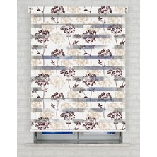 BRIGHTCOVER Çiçekler Baskılı Zebra Perde - Gece Gündüz Kullanıma Uygundur - Salon Perdesi | Kokusuz Mürekkeple Basılmış  Zebra Perdeler ile Sende Tarzını Yansıt! | 1 Dakikada Pratik Montaj