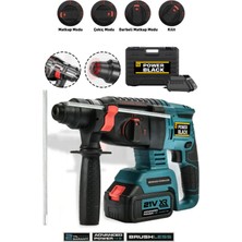 Power Black Bakır Sargılı Kömürsüz Motor Darbeli Çift Akülü Şarjlı Kırıcı Delici 2-26 mm Hilti 21 V