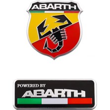 Koto Fiat Abarth Logo 3D Abarth Amblem Aliminyum Çıkartma Abarth Rozet 2 Li Set Ithal