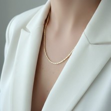 Lente Aksesuar Yılan Sırtı Model Ince Kolye - Kuyumcu Işçiliği Şık Tasarım Kadın Takı