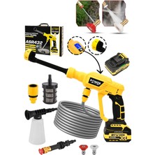 Power Black 21V Yüksek Basınçlı Kömürsüz Motor Akülü Oto Araba Yıkama Makinesi Şarjlı