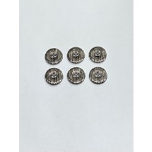 Hırka Yelek Düğmesi / Metal Düğme / Antrasit / 1,7 cm / 6 Lı Set/ MDE155