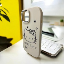Bu Meydan iPhone 15 Pro Max Hello Kitty Kabartmalı Kaliteli Silikon Telefon Kılıfı