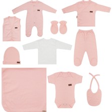 Maxhilda Bebe Erkek - Kız Bebek 10 Parça Hastane Çıkışı Zıbın Seti Natural Pastel Renk (Hediye Paketi Yapılır)