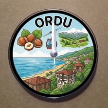 Bsb Ordu Temalı Magnet Saat Buzdolabı Süsü Duvar Saati 10,5cm MS1057