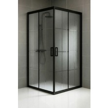 Durul Duşakabin Kare Siyah 5mm Karomat Desen Yükseklik 190CM