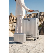 Zeplin Bold Pc Policarbon 2'li Valiz Seti (Kabin ve Makyaj) Silver