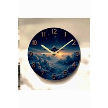AA Shop Uçak Hava Renkli Baskı Desenli Sayılı Hediyelik Ahşap Sessiz Tablo Duvar Saati 643