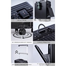 Zeplin Bold Pc Policarbon 2'li Valiz Seti (Kabin ve Makyaj) Siyah