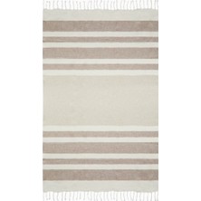 Brunello Cucinelli Kırık Beyaz Keten, Italyan Tasarımı Battaniye