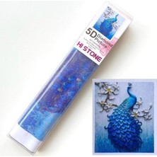 NT Boncuklu Taşlı Pano Mozaik Elmas Goblen Diamond Tablo 40X 50 cm Tavus Kuşu