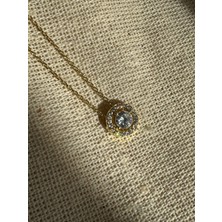 CAPO By Aytaç Yamaç 925 Ayar Gümüş Altın Kaplama Tek Taş Kadın Kolye