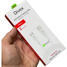Divex 2.4A Micro USB Hızlı Şarj Data Kablosu 2 Metre DC-120