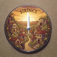 Bsb Şirince Temalı Magnet Saat Buzdolabı Süsü Duvar Saati 10,5cm MS2043