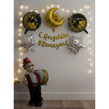 Patladı Gitti Hoşgeldin Ramazan LED Işıklı Dekor & Balon Parti Seti (Davulcu Figürlü)
