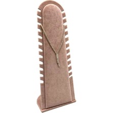 Megass Dekor Riyad Model Süet Kumaş Gül Kurusu Renk 31/11 cm Ayaklı Kolye-Halhal Sergileme Standı