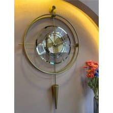 MetaQuartz Aksesuar Şeffaf Lavinya Exclusive (Gold Metal) - Kırılmaz Tamper Camlı Modern Duvar Saati