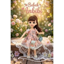 Craftivio Hareketli Eklemli Oyuncak Et Bebek - 3D Cam Gözlü Taranabilir Saçlı Aksesuarlı Moda Bebeği (30 Cm)