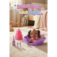 Craftivio Sevimli Miniş Köpek Figürü ve Yatak Odası Oyun Seti - Pastalı Aksesuarlı Oyuncak