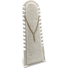 Megass Dekor Riyad Model Süet Kumaş Krem Renk 31/11 cm Ayaklı Kolye-Halhal Sergileme Standı