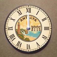 Bsb Antalya Temalı Magnet Saat Buzdolabı Süsü Duvar Saati 10,5cm MS1010