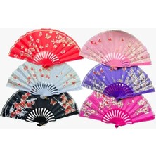 Homevia Plastik Kumaş Yelpaze 12 Adet Karışık Renk