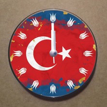 Bsb Türkiye Temalı Magnet Saat Buzdolabı Süsü Duvar Saati 10,5cm MS1070