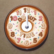 Bsb Donut Temalı Magnet Saat Buzdolabı Süsü Duvar Saati 10,5cm MS9015