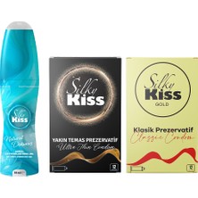 Silky Kiss 3’lü Set 4– Natural Kayganlaştırıcı Jel, Yakın Temas Prezervatif ve Gold Prezervatif