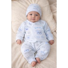 Zem Baby Ayıcıklı Pamuklu Yenidoğan Bebek Takımı 3’lü 0-3 Ay