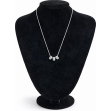 Pangu Metal Boncuklu Gümüş Renk Çelik Kolye