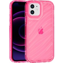 Vissona iPhone 12 Uyumlu Telefon Kılıfı Kamera Çıkıntılı Kabartmalı Parlak Desenli Darbe Emici Silikon Kılıf