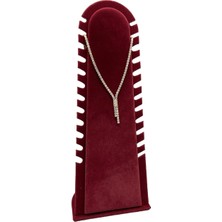 Megass Dekor Riyad Model Süet Kumaş Bordo Renk 31/11 cm Ayaklı Kolye-Halhal Sergileme Standı